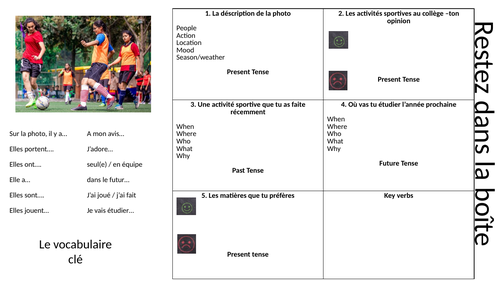 GCSE French edexcel foundation photocard practice school and work
