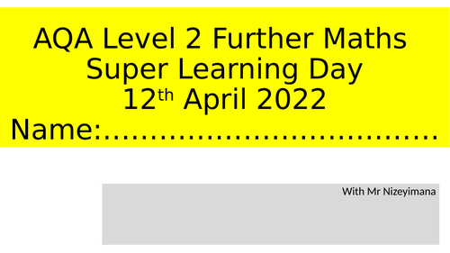 AQA Level 2 Further Maths Revision 2022