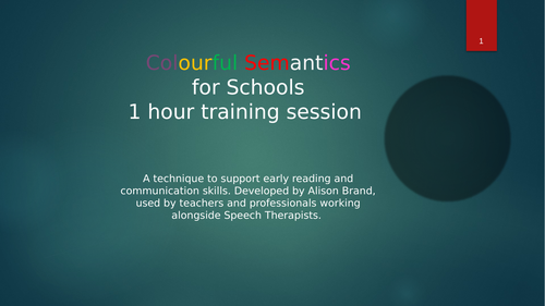 colourful semantics early sentence structure training power point for school staff