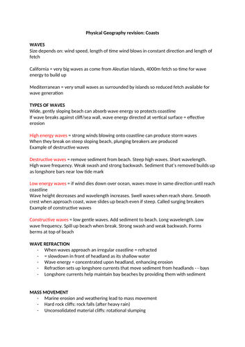 CIE A-LEVEL PHYSICAL GEOGRAPHY