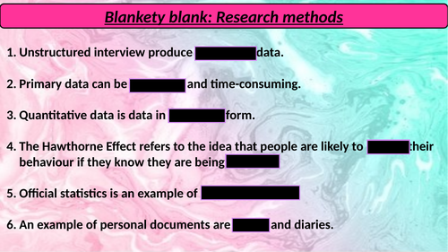 GCSE sociology [WJEC]- Applied research methods paper 2