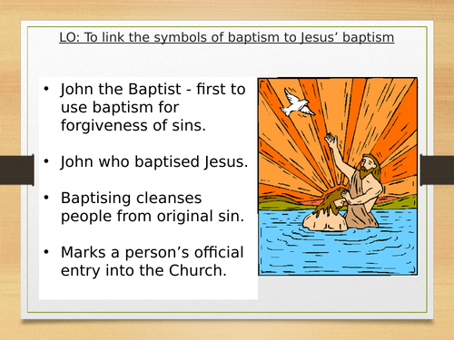 2 Lessons on The Baptism of Jesus