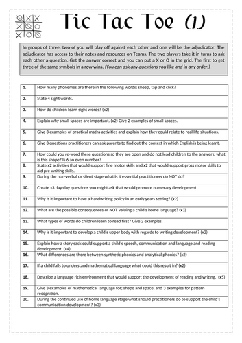 Unit 2 CPLD Tic Tac Toe revision game