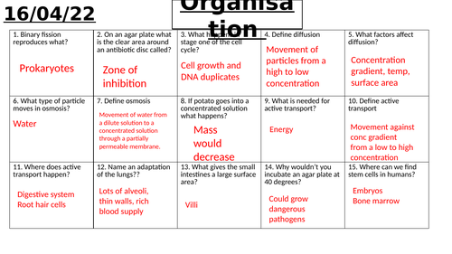 B2 - Triple science revision