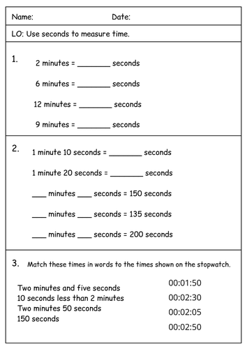 Tell the time worksheet Year 3
