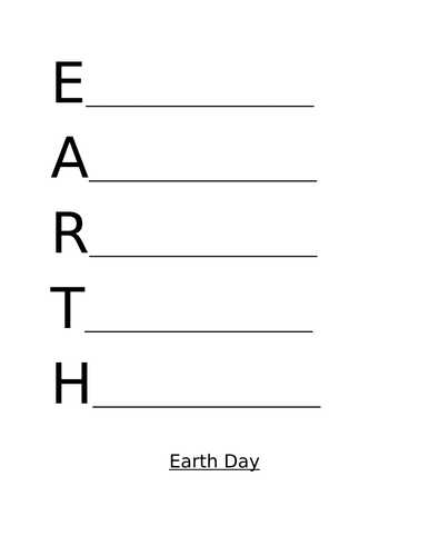 Earth Day Poetry Templates