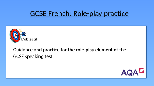 GCSE French Role-play Guidance