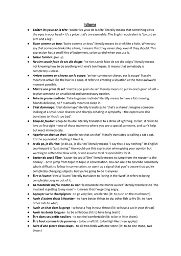 French Idioms