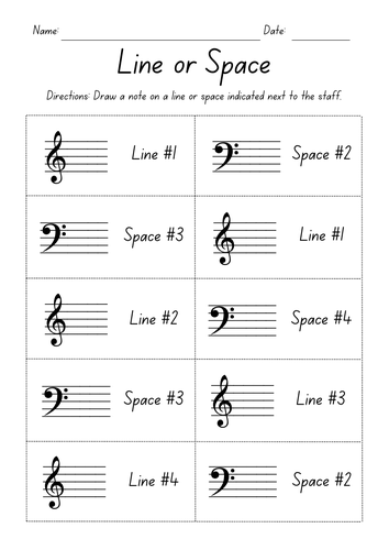 Line Or Space Music Worksheets Teaching Resources