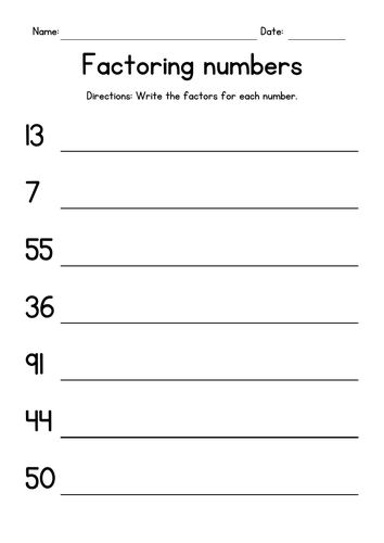 Factoring Worksheets - Test Prep | Teaching Resources