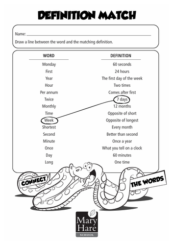 Maths Vocabulary Time Lesson 4