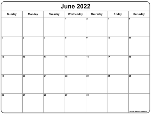 June 2022 calendar