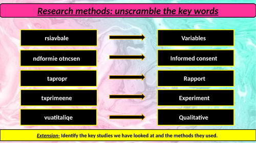 GCSE psychology [edexcel]- Research methods, analysing data