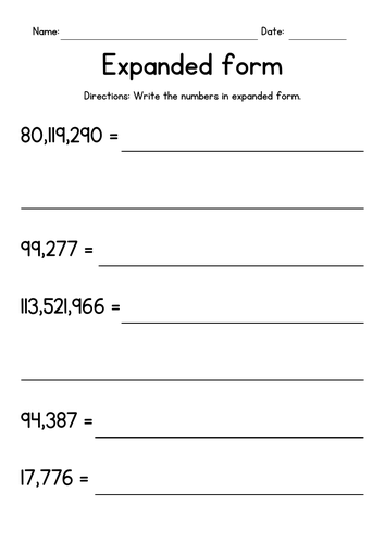 Writing Large Numbers in Expanded Form