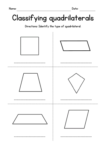Classifying Quadrilaterals - Geometry Worksheets | Teaching Resources