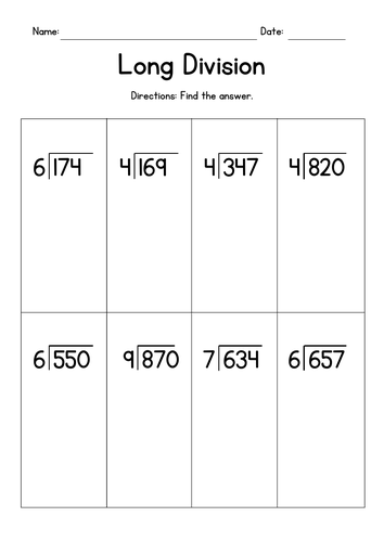 dividing 3 digit by 1 digit numbers with remainder teaching resources