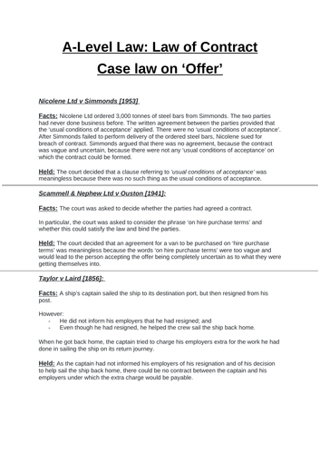 Contract Law - Offer