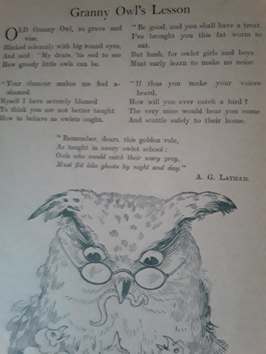 Granny Owl's Lesson-Poem by  A.G.Latham