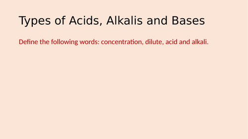 CIE iGCSE Acids, Alkalis, Bases, Salts and Oxides.