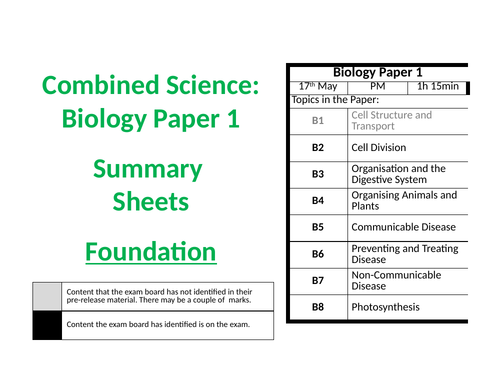 Summary Sheets and Revision Mats CS F 2022