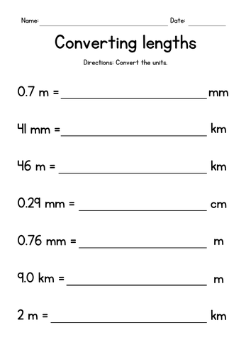 Km cm mm outlet m in order