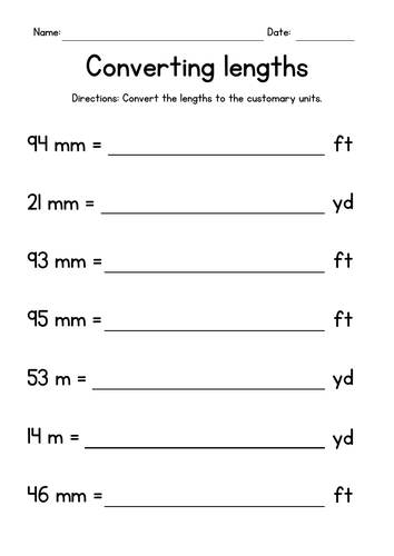 Converting Lengths to Customary Units