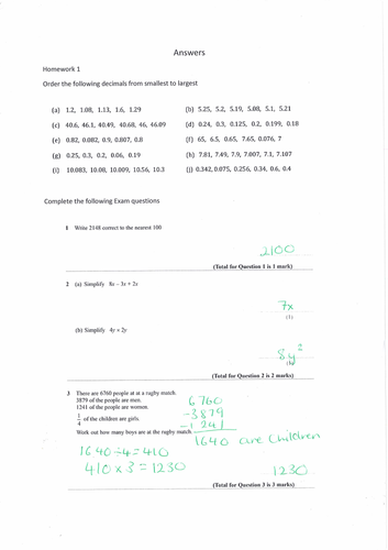 GCSE Maths Re-sit Homework Booklet ( or revision!)
