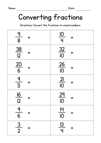 converting-improper-fractions-to-mixed-numbers-teaching-resources