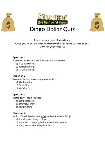 I'm a celebrity circuit training