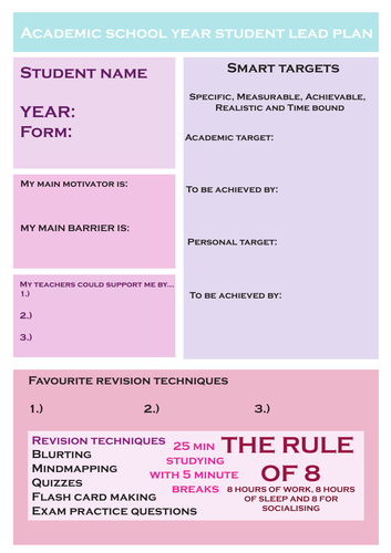 Student lead academic plan