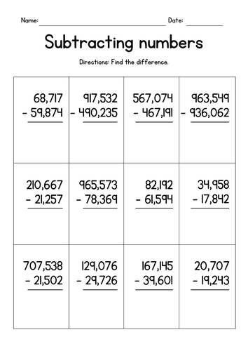 subtracting-5-digit-and-6-digit-numbers-in-columns-teaching-resources