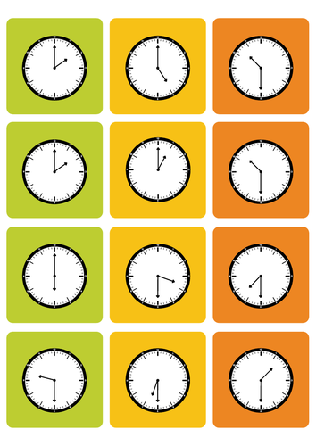 Clocks Flashcards - Printable Bingo Game - Class Activity - Time Learning
