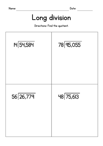 long division with 2 digit divisors worksheets teaching resources