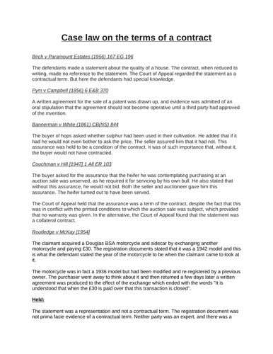 Contract terms bundle