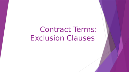 Unfair Contract Terms Act 1977 and Exclusion Clauses
