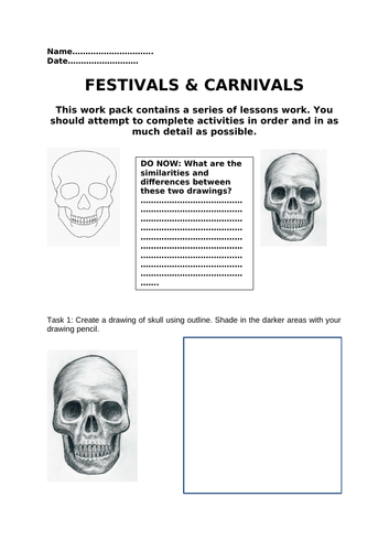 Festivals and Carnivals Cover booklet (Drawing)