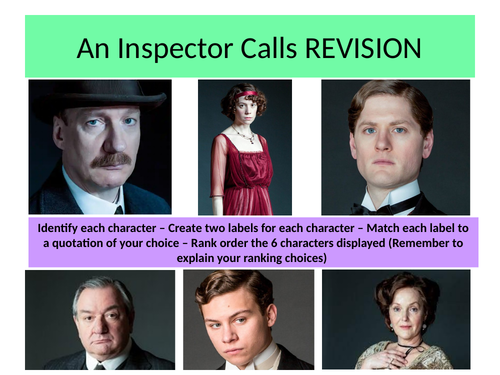 GCSE An Inspector Calls Revision lessons