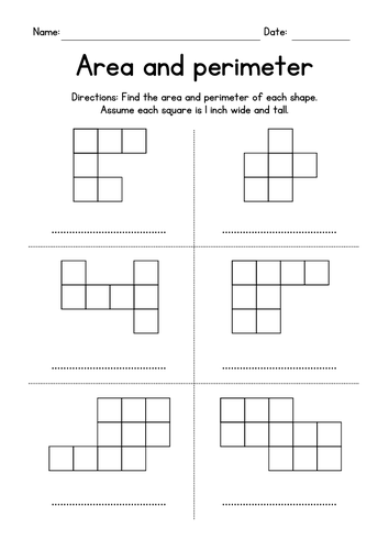 middle school perimeter and area resources