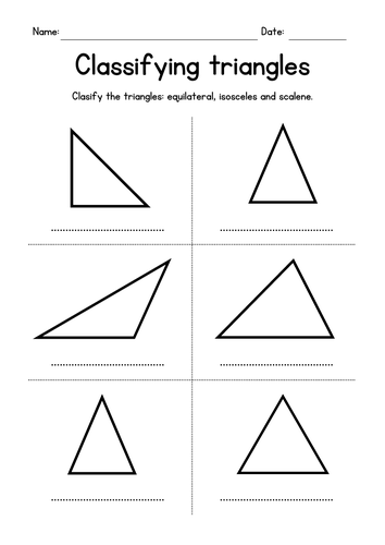 Classifying Equilateral, Isosceles and Scalene Triangles