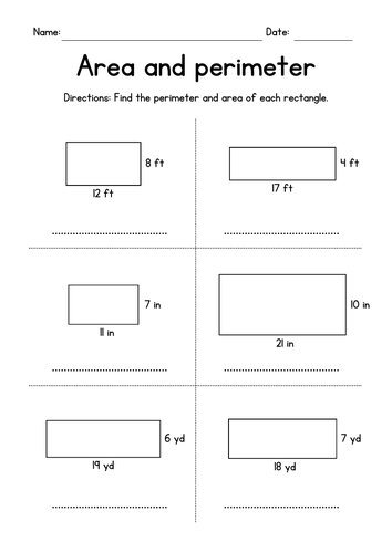 Area and Perimeter of Rectangles - Customary and Metric Units