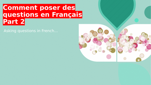 Simple Questions In French Language And Its Usage. | Teaching Resources