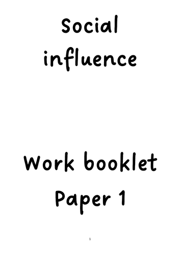 Advanced information 2022 - AQA Psychology - Social influence