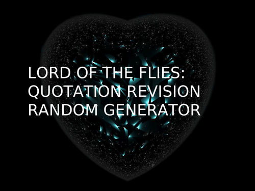 Lord of the Flies - Quotation Revision Random Generator