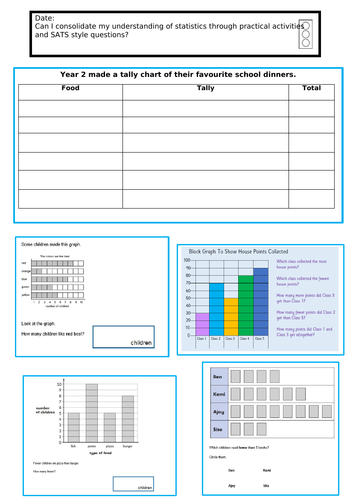 KS1 - Year 2 SATS questions - focusing on statistics