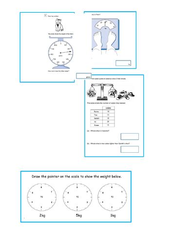 KS1 SATS questions - Year 2 - Focusing on Mass and capacity