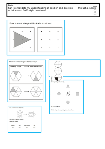 KS1 STATS questions - Year2 - focusing on position and direction