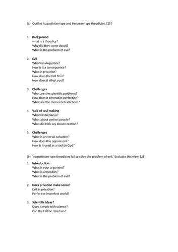 Eduqas AS Philosophy Theme Three - Problem of Evil