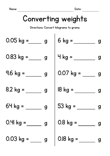 Convert metric outlet units of mass