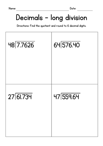 Dividing Decimals By Whole Numbers Word Problems Worksheet Pdf