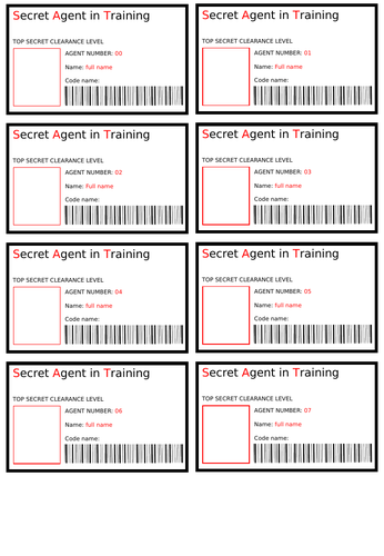 Year 2 SATs (Secret Agent Training) Badges
